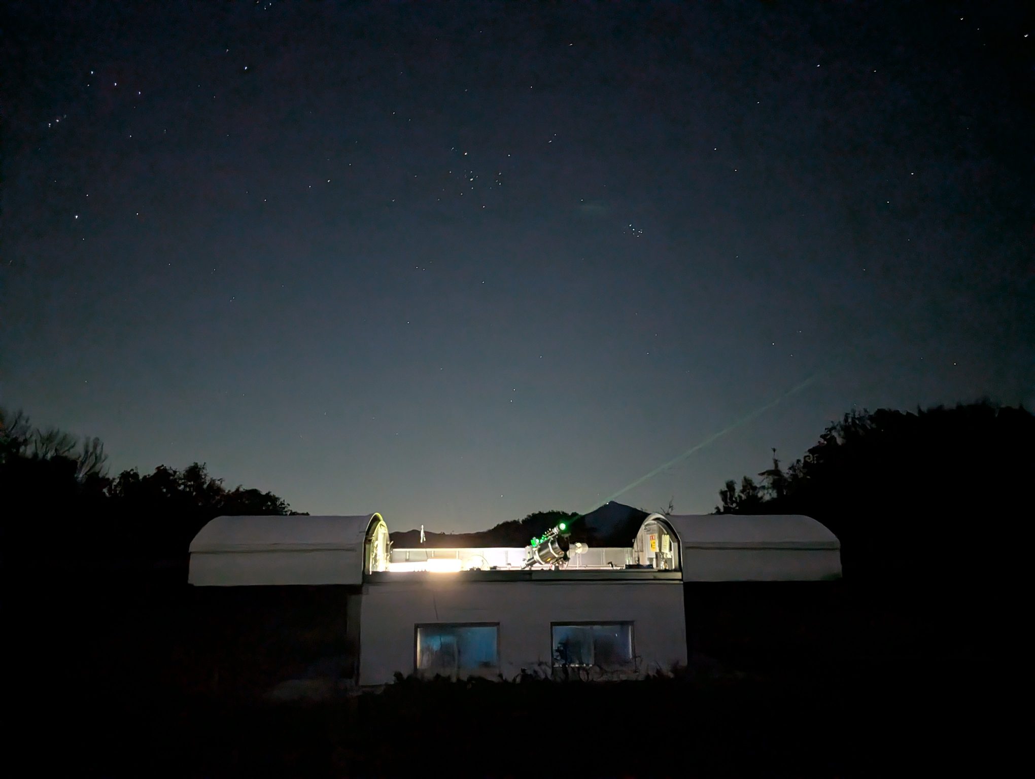Wide view of an Omni-SLR night observation at Ishioka