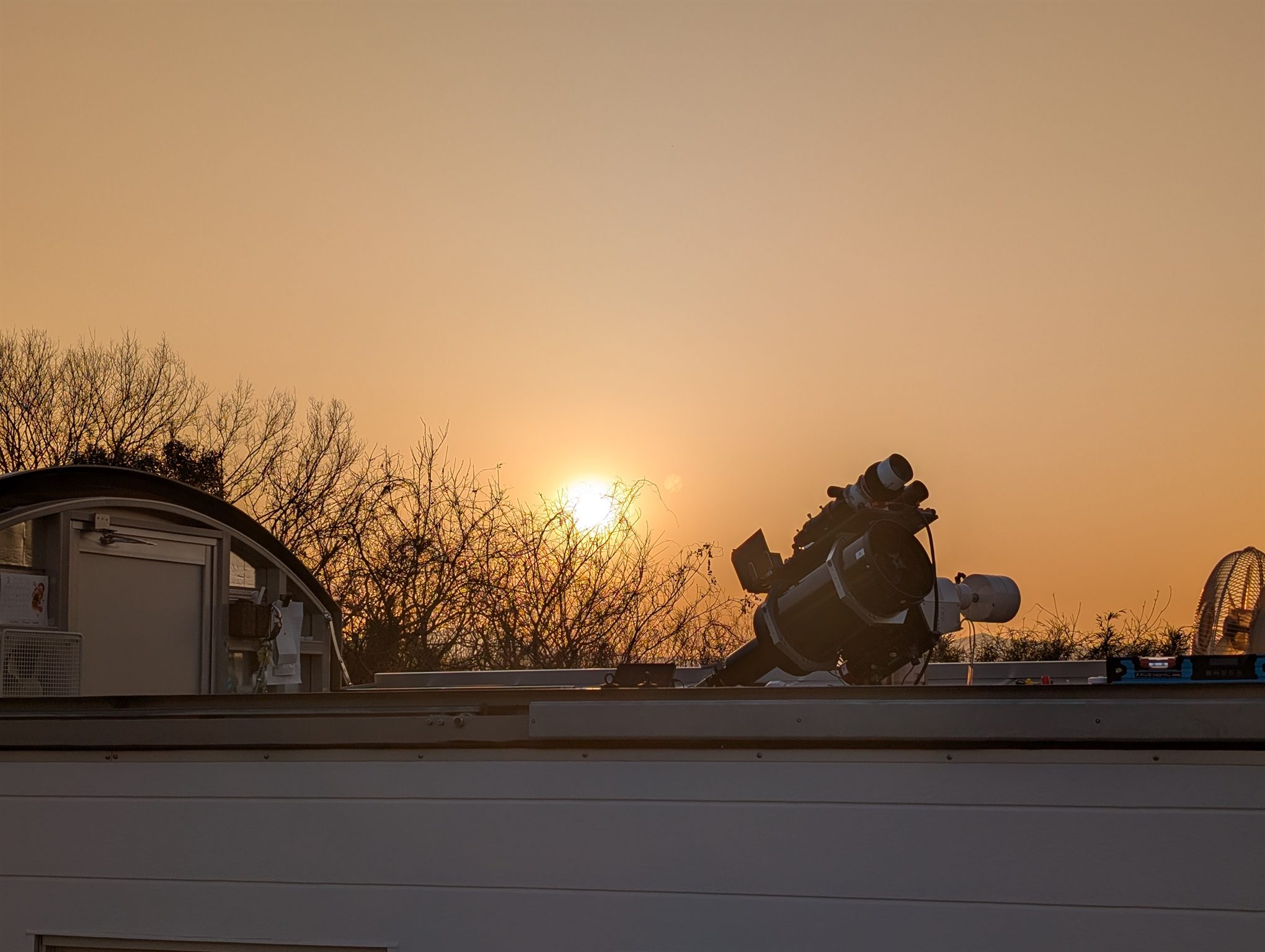 Omni-SLR telescope at sunset